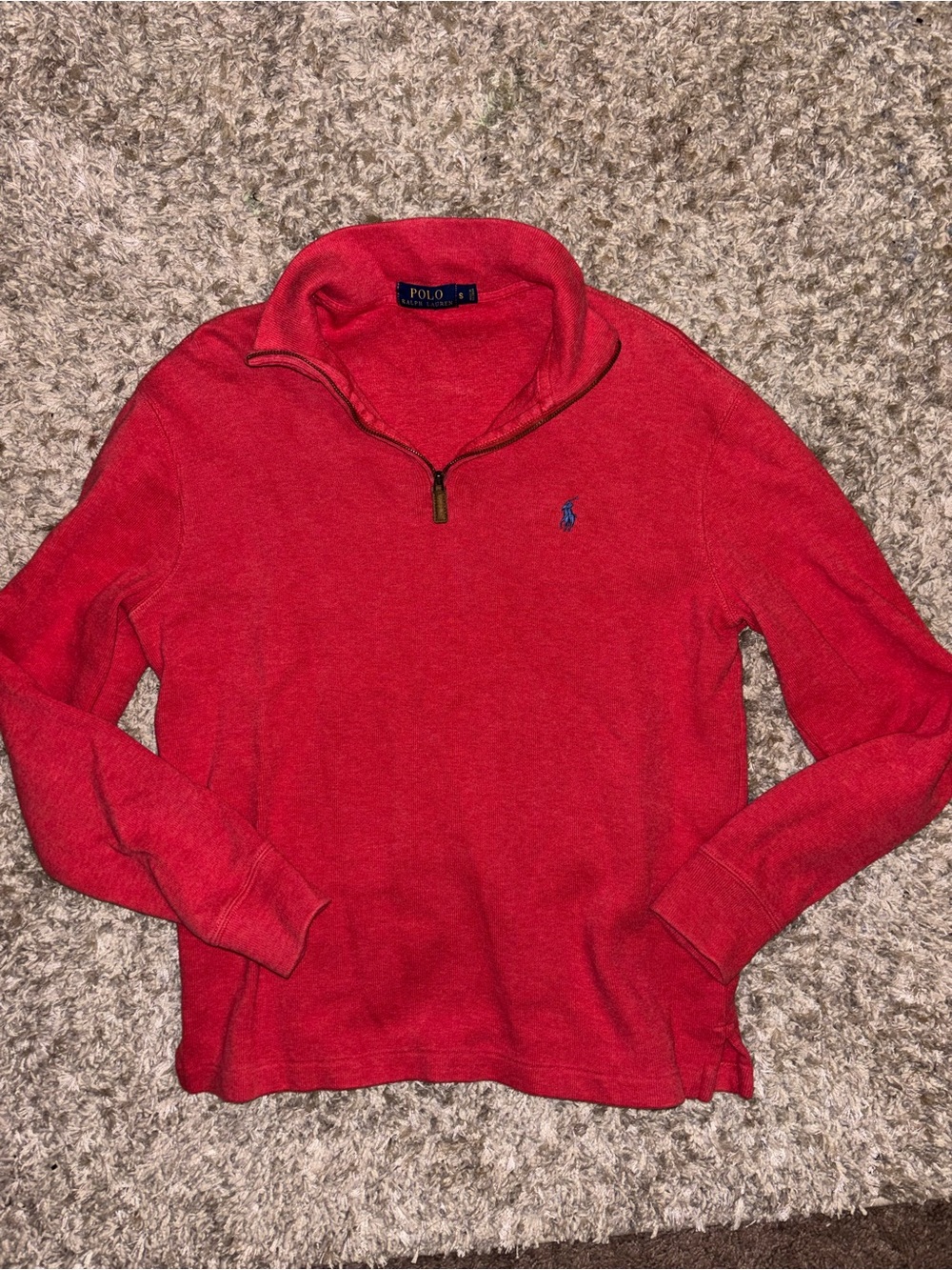 Polo by Ralph Lauren Red Half-Zip Pullover Sweater